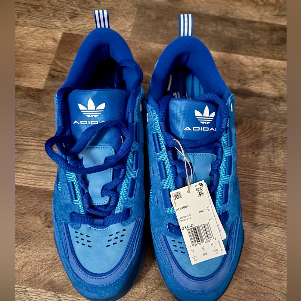 Adidas Originals ADI2000 Bold Bright Blue Skateboard Shoes Men's NWT